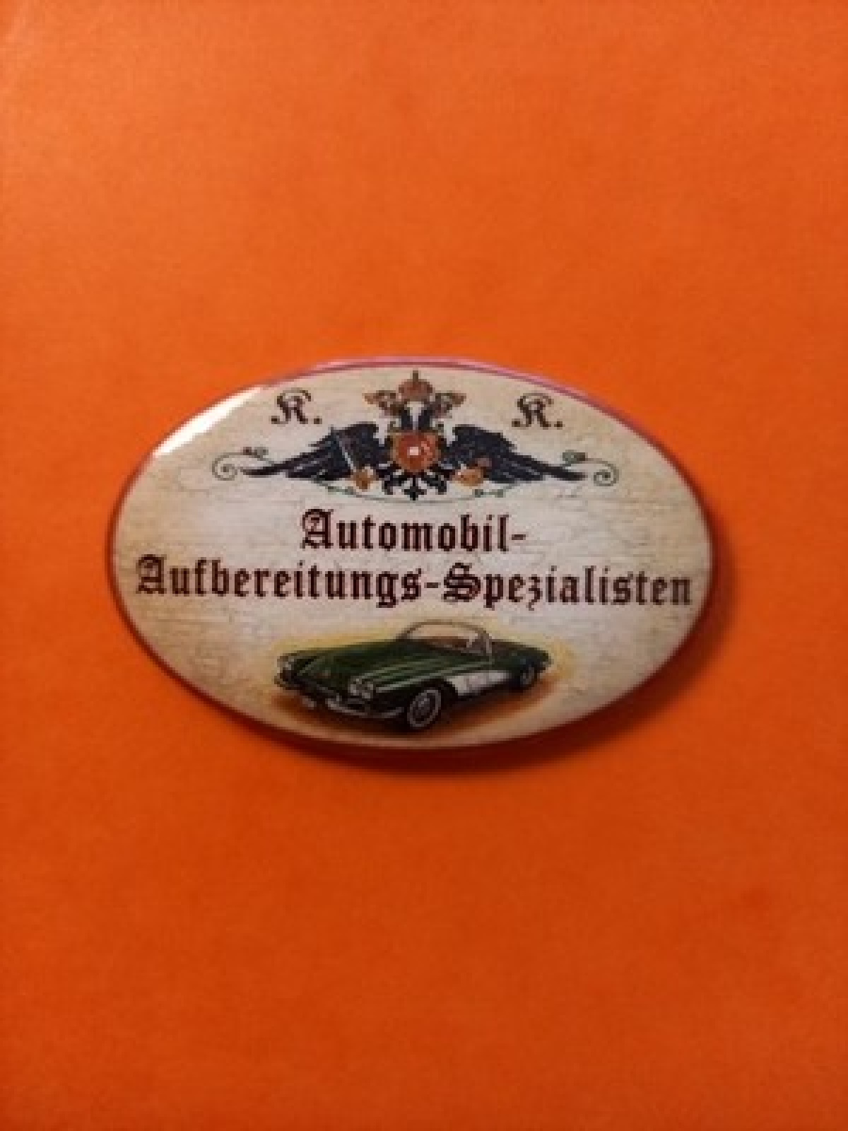 Nostalgie KuK Flaschenöffner Magnet Automobil Aufbereitungs Spezialisten