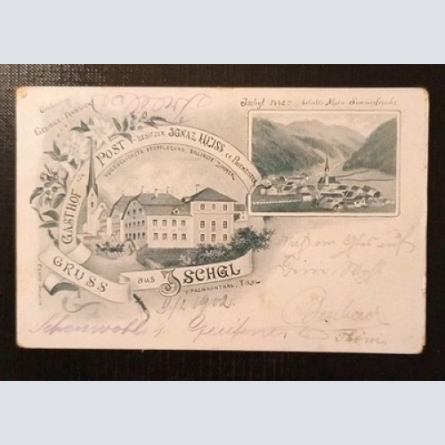 Gruss aus Ischgl  Paznaunthal Gasthaus Gasthof Post Ignaz Heiss Tirol Gr K