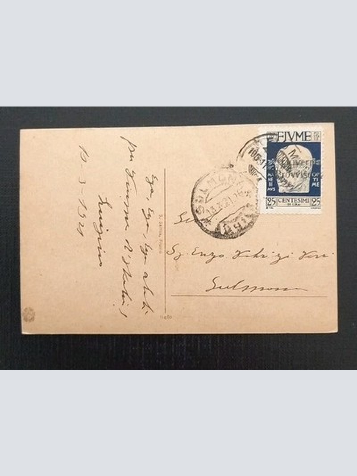 Dampfschiff PANNONIA in Fiume seltene Überdruckmarke Fiume 1924 gelaufen  Gr K