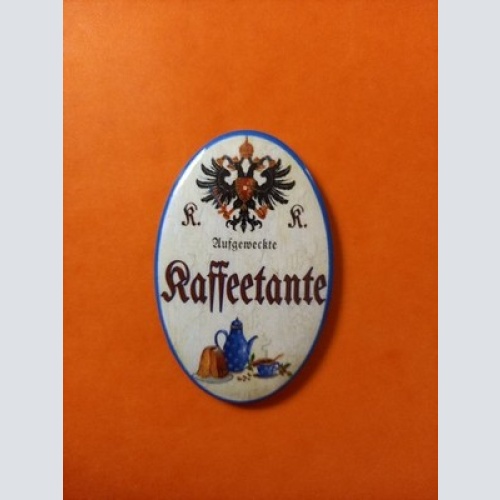 Nostalgie KuK Flaschenöffner Magnet Aufgeweckte Kaffeetante