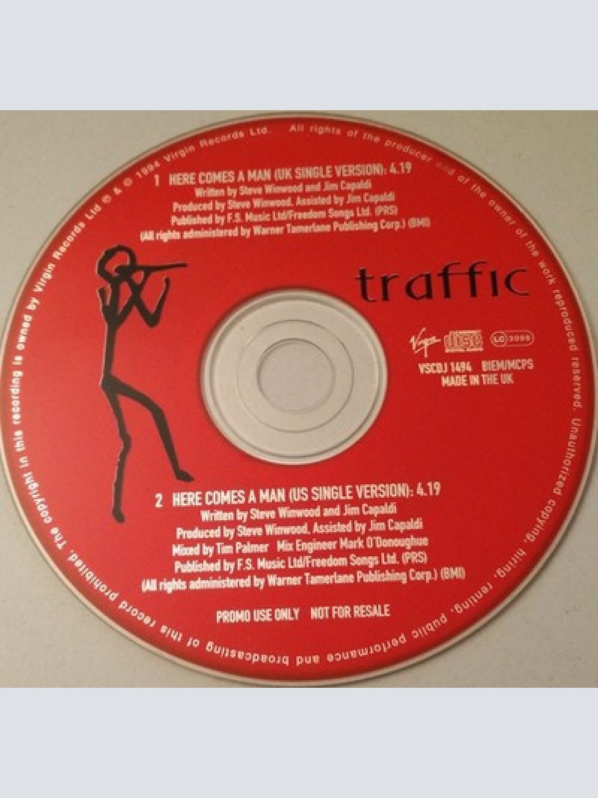 CD, Single, Promo Traffic - Here Comes A Man