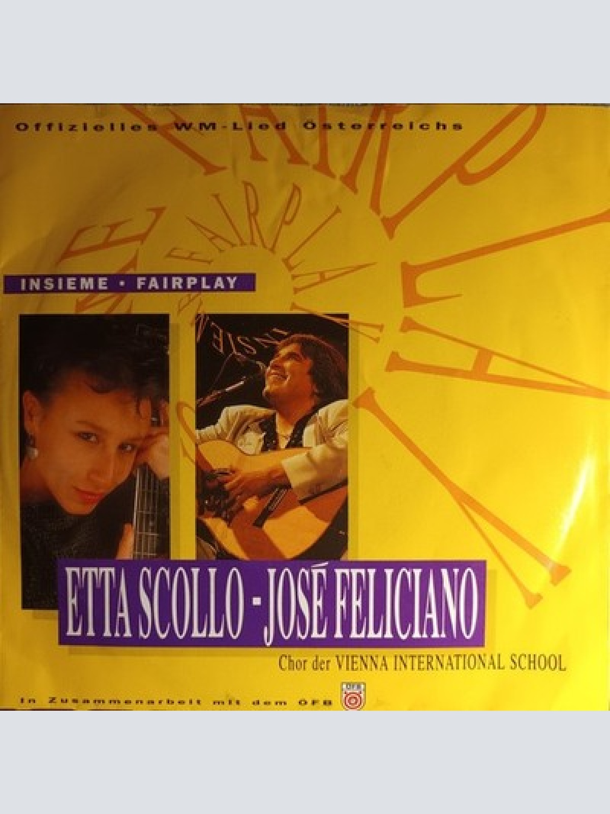 7", Single Etta Scollo & José Feliciano - Insieme Fairplay