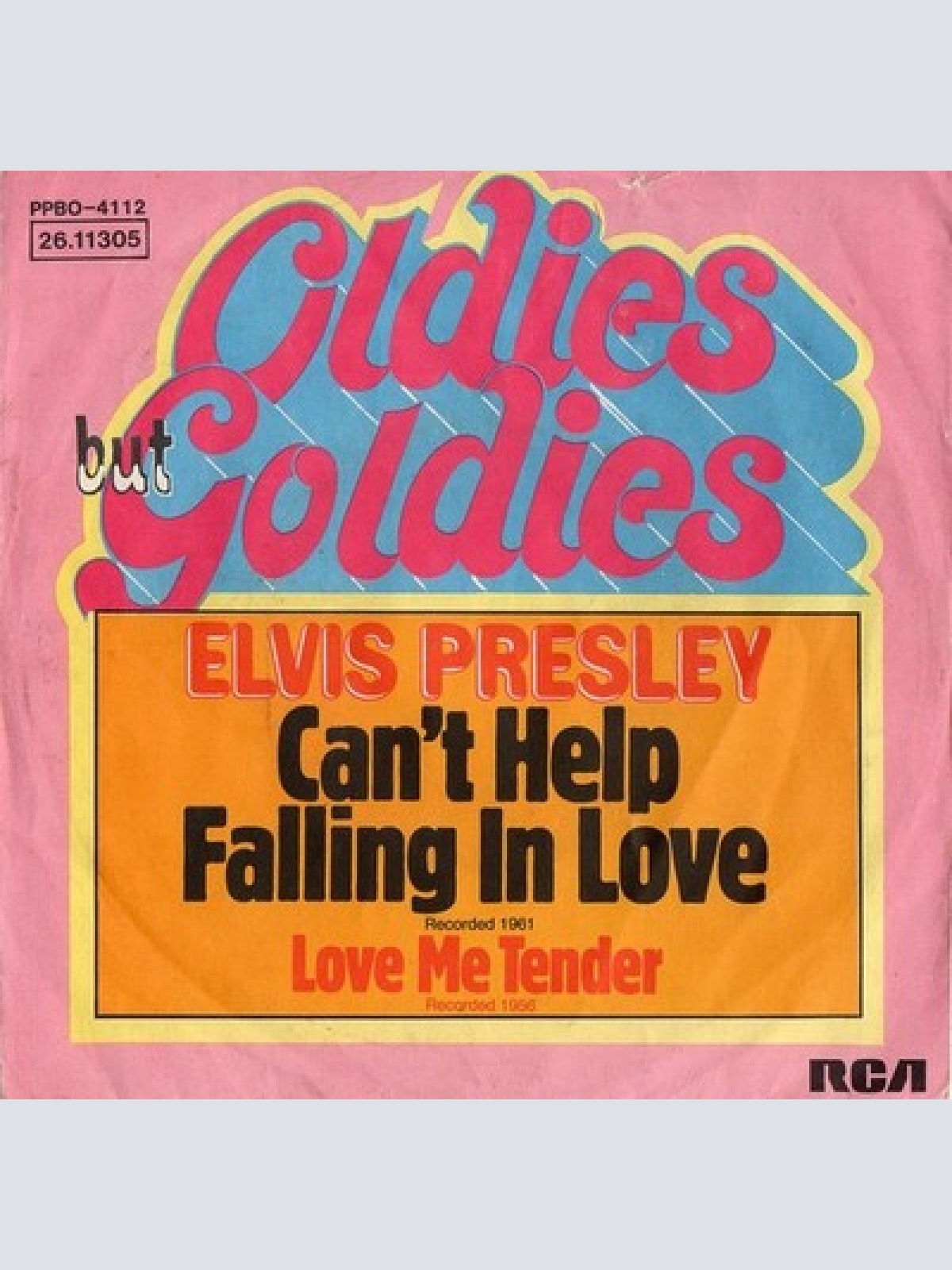 7", Mono Elvis Presley - Can't Help Falling In Love