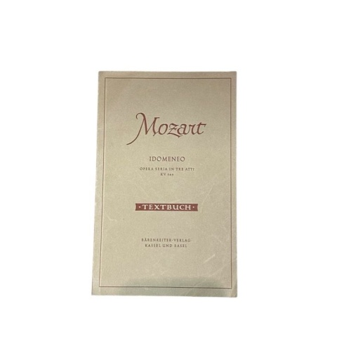 Idomeneo Mozart, Wolfgang Amadeus  Paumgartner, Bernhard: