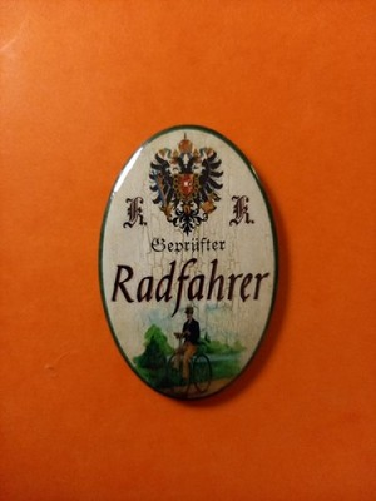 Nostalgie KuK Flaschenöffner Magnet Geprüfter Radfahrer