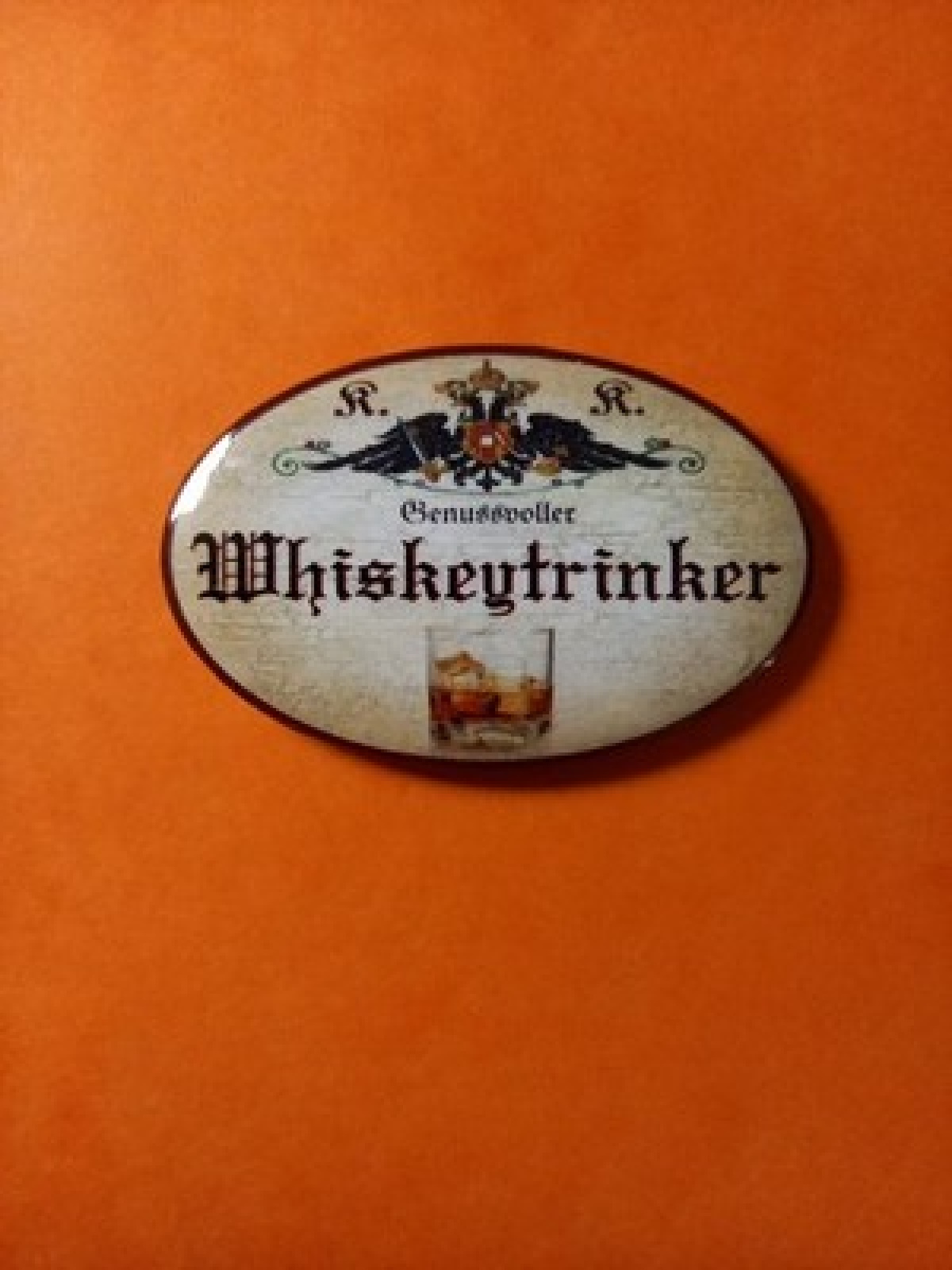 Nostalgie KuK Flaschenöffner Magnet Genussvoller Whiskeytrinker