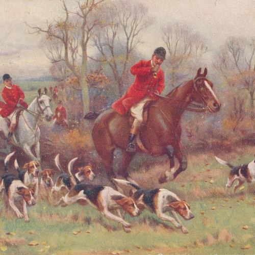 AK Männer mit Hunden auf der Jagt Ansichtskarte (16886)