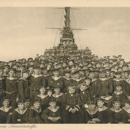 AK Bemannung eines Schlachtschiffes Ansichtskarte (16889)