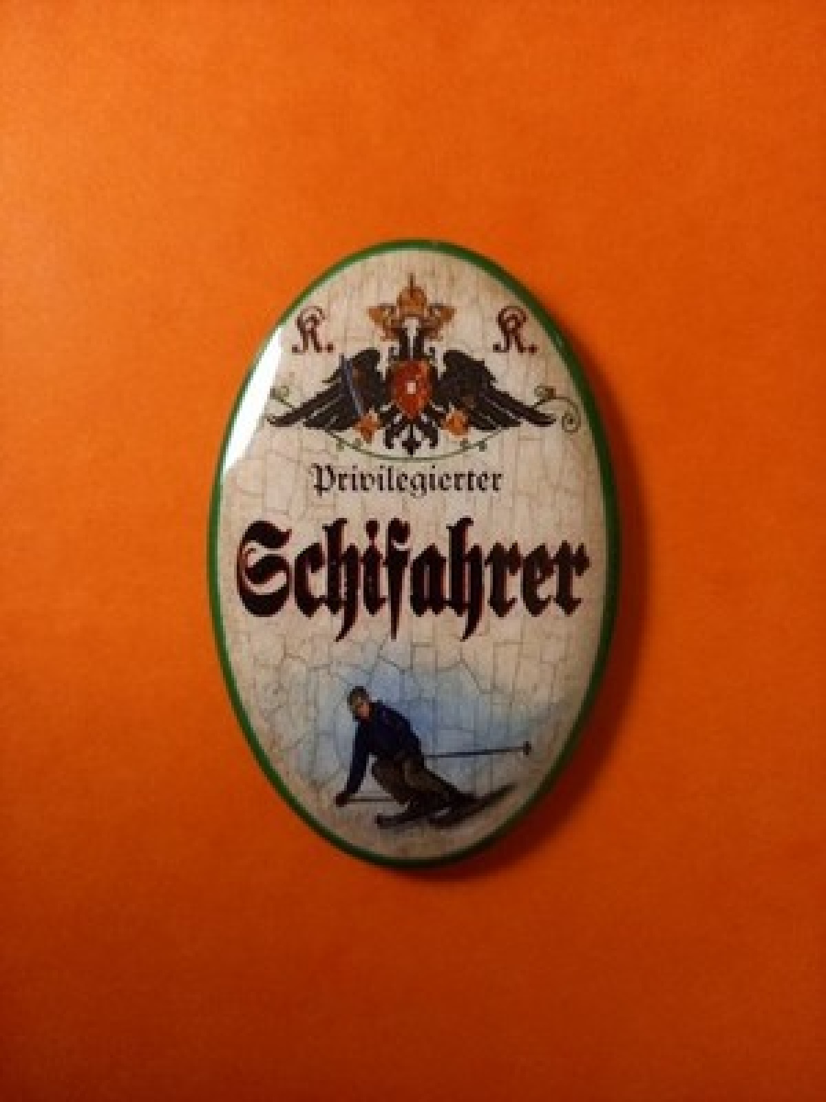 Nostalgie KuK Flaschenöffner Magnet Privilegierter Schifahrer