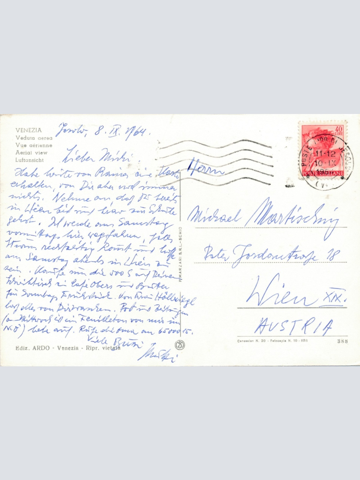 AK aus Venezia - Venedig Italien Ansichtskarte (17090)