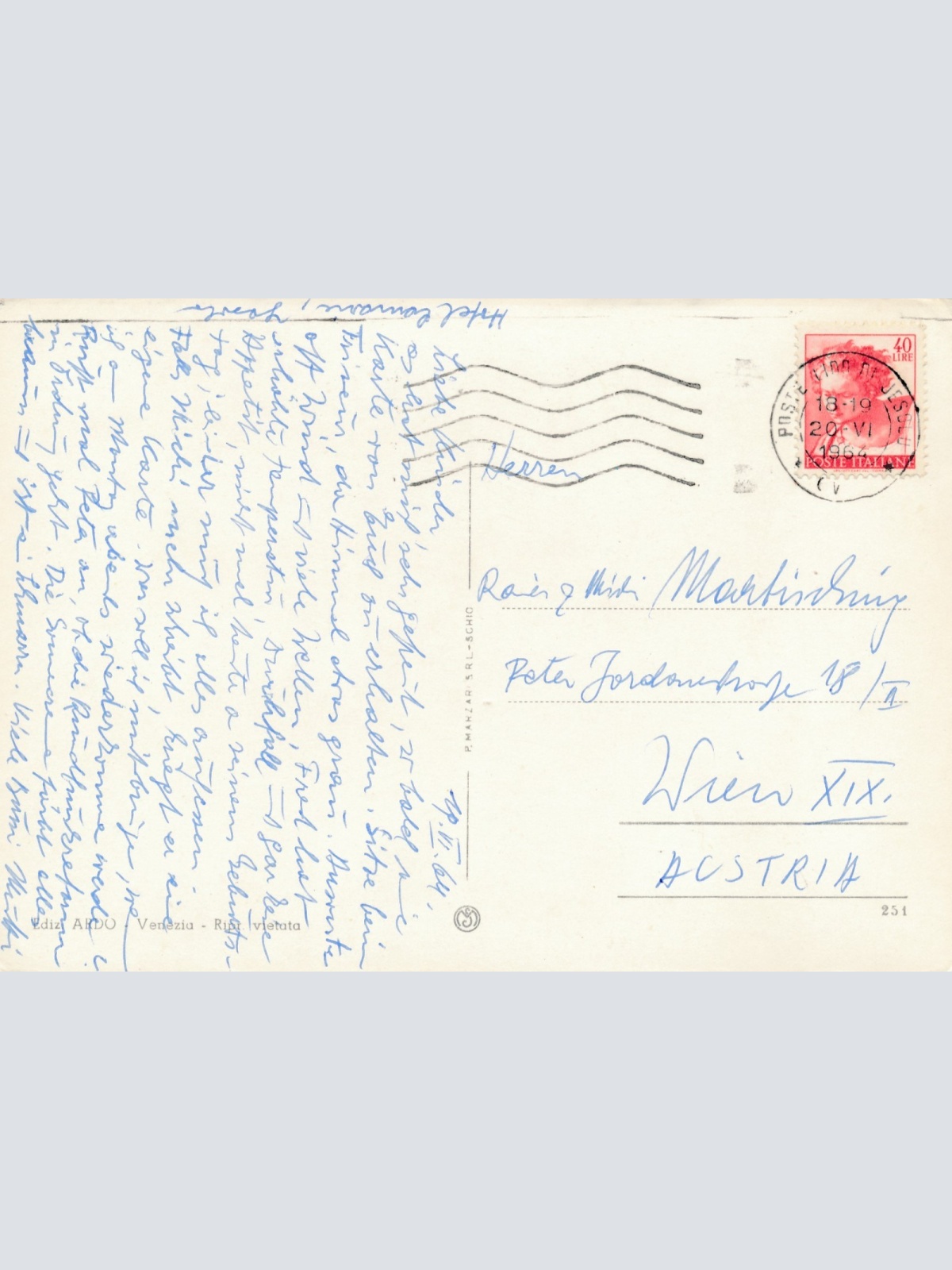 AK aus Venezia - Venedig Italien Ansichtskarte (17095)