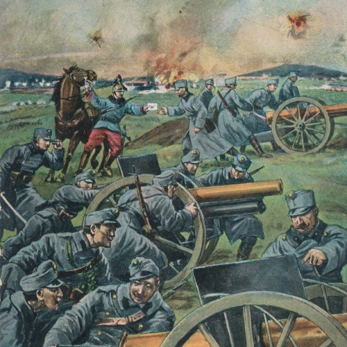 AK Militaria Siegreiche Kämpfe i. d. Bukowina Atellerie Ansichtskarte (16967)