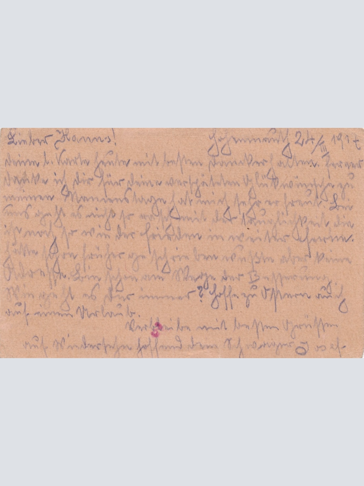 Feldpost - Karte K.K Landwehrspital in Hohenmaut (16941)