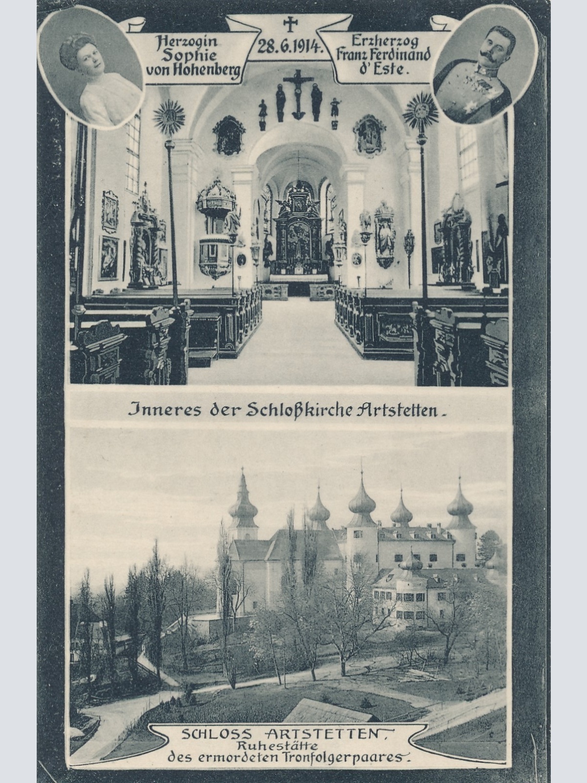 AK Herzogin Sophi und Erzherzog Franz Ferdinand Inneres d. Shlosskirche (17008)
