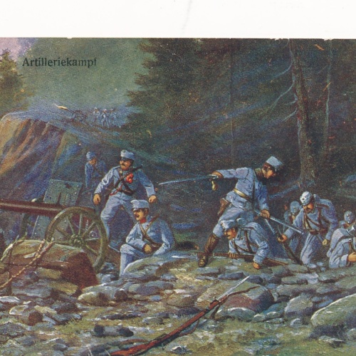 AK Artilleriekampf Soldaten mit Artillerie Ansichtskarte (16994)