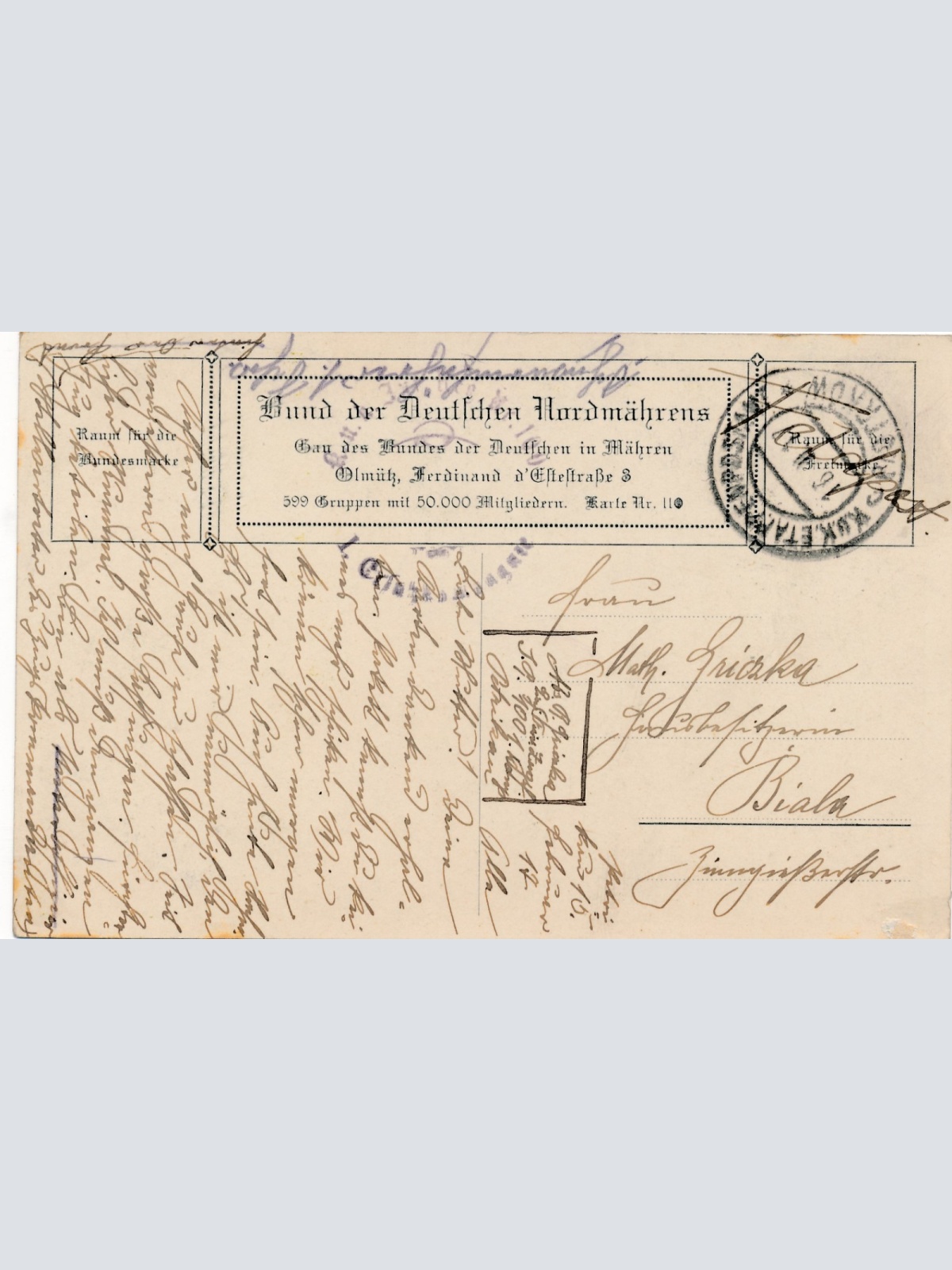 DSV - Karte Bund der Deutschen Nordmeerens wers redlich meint in frei .. (17010)