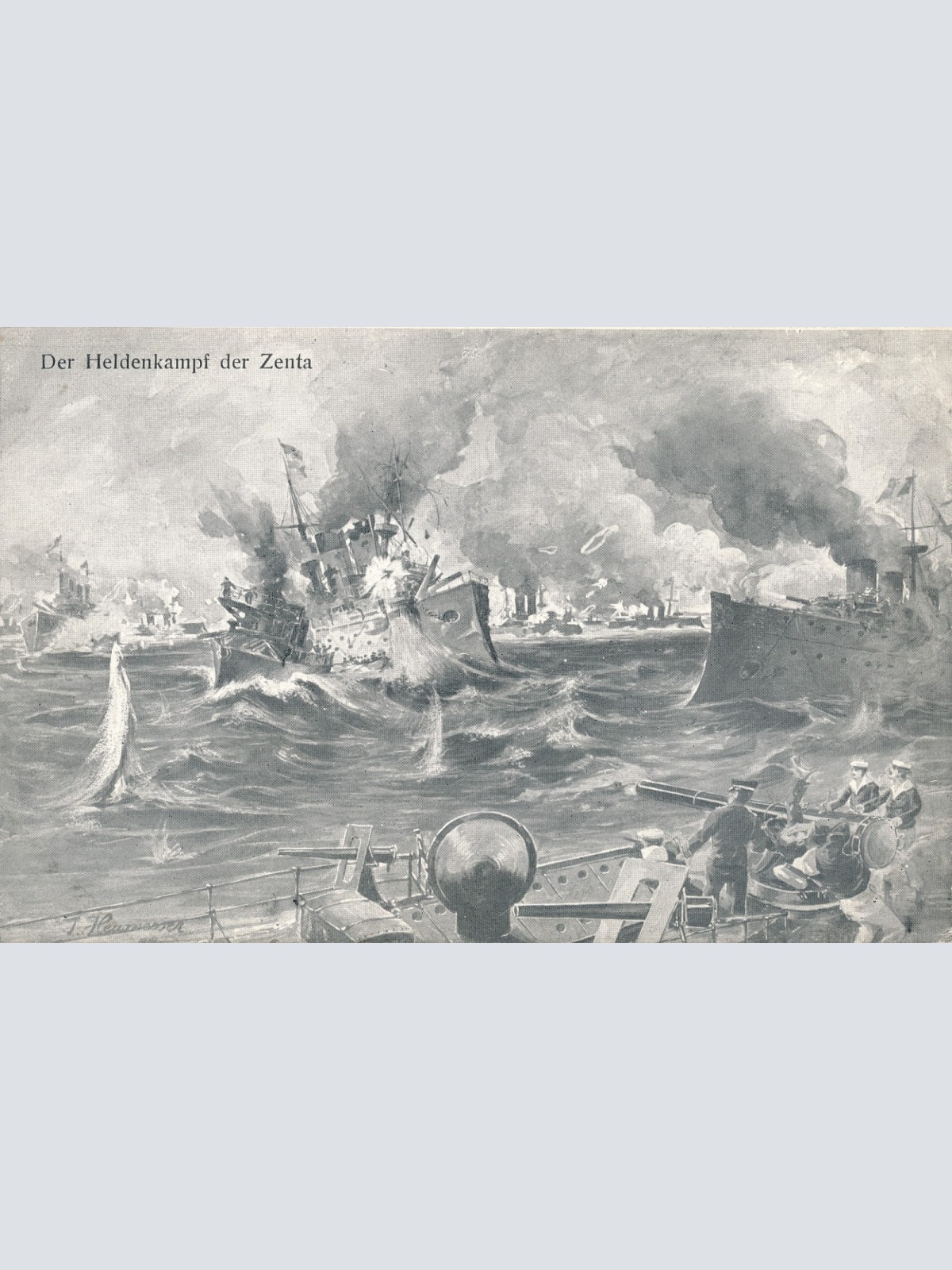 AK Militaria der Heldenkampf der Zenta Ansichtskarte (16985)