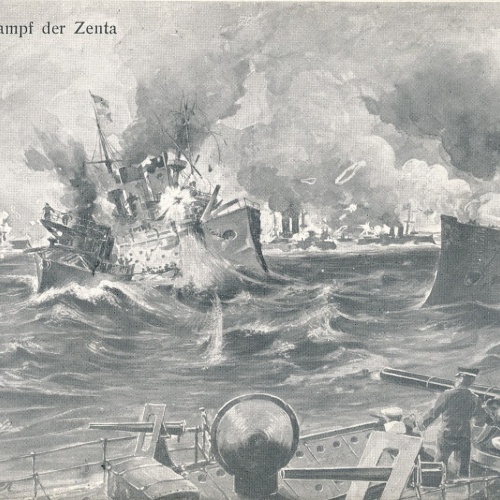 AK Militaria der Heldenkampf der Zenta Ansichtskarte (16985)