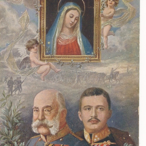 AK Militaria Kaiser Franz Josef und Erzherzog Karl Beschütze unser Kaiser(17004)