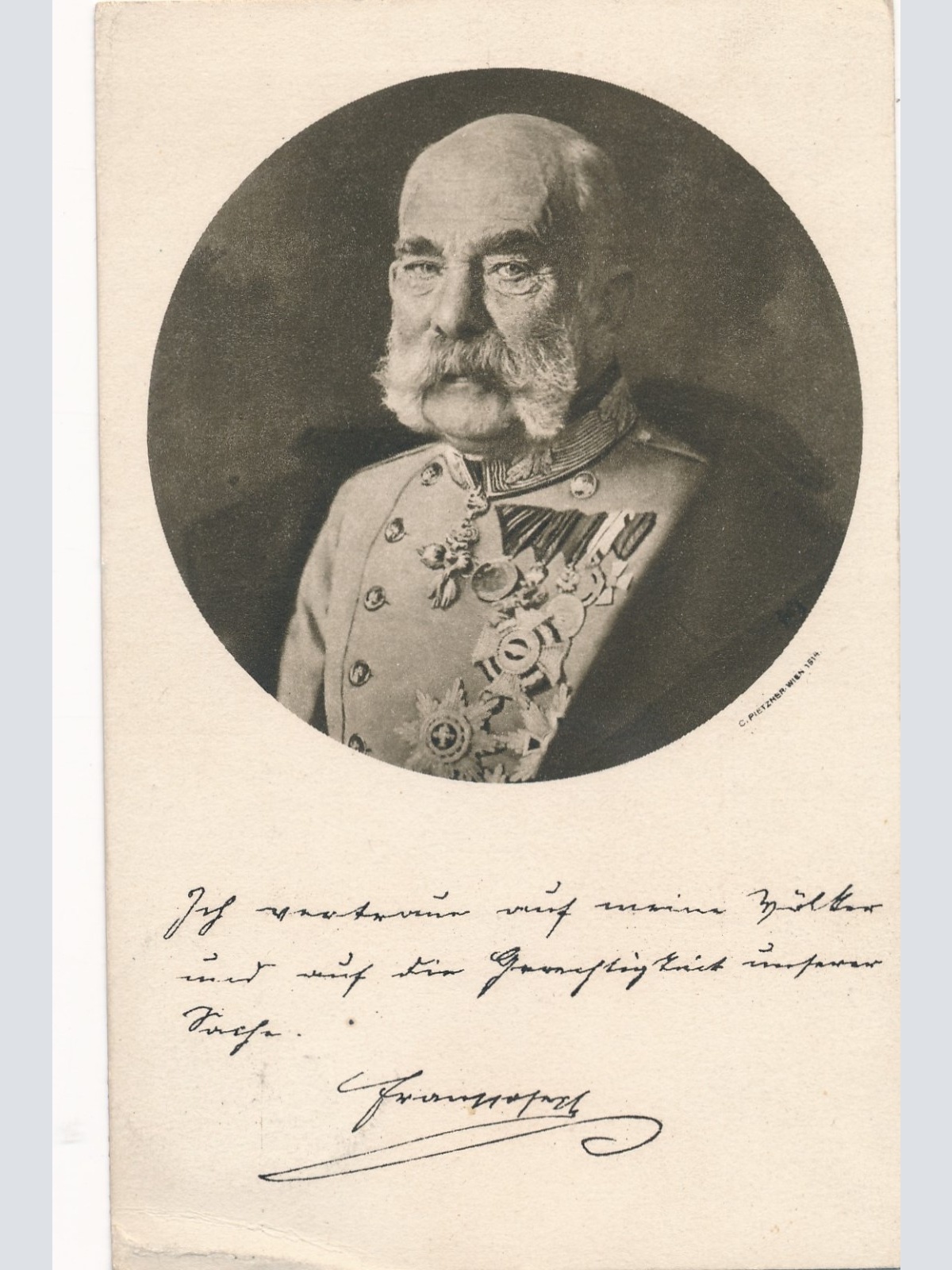 AK Militaria vom Kaiser Franz Josef mit Orden Ansichtskarte (17069)