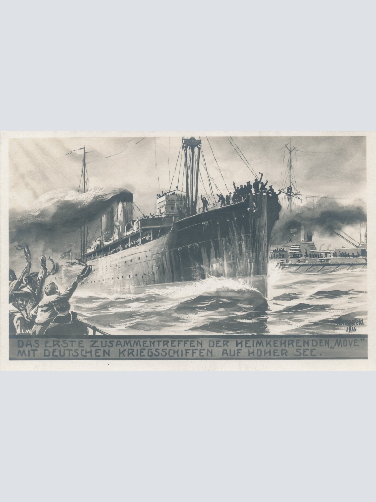 AK das erste zusammentreffen der Heimkehrer Schiffe Boote, Ansichtskarte (17057)