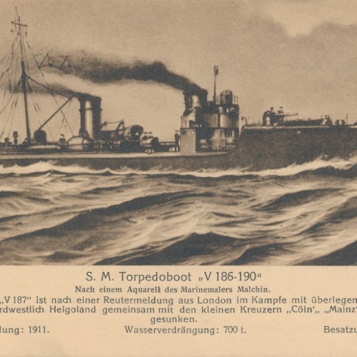 AK S.M. Torpedoboot V 186-190 Boote Ansichtskarte (17046)