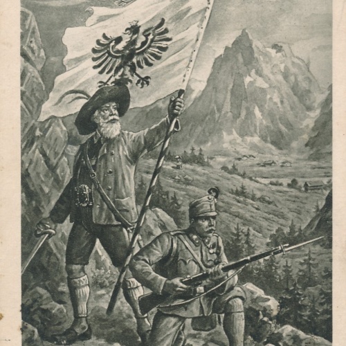 AK Militaria die Wacht in Tirol Soldat mit Waffe Ansichtskarte (17064)