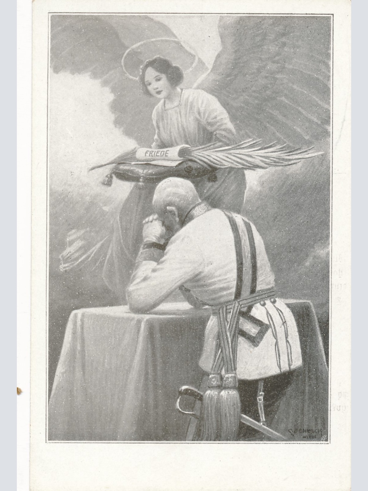 AK Militaria vom Kaiser Franz mit Engel Gebete des Friedens Ansichtskarte (17074