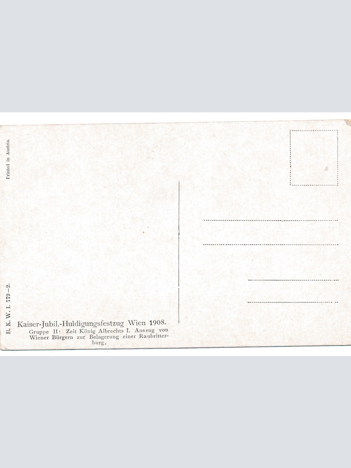 AK Militaria Kaiser Jubil. Huldigungsfestzug Wien 1908 Ansichtskarte (17022)