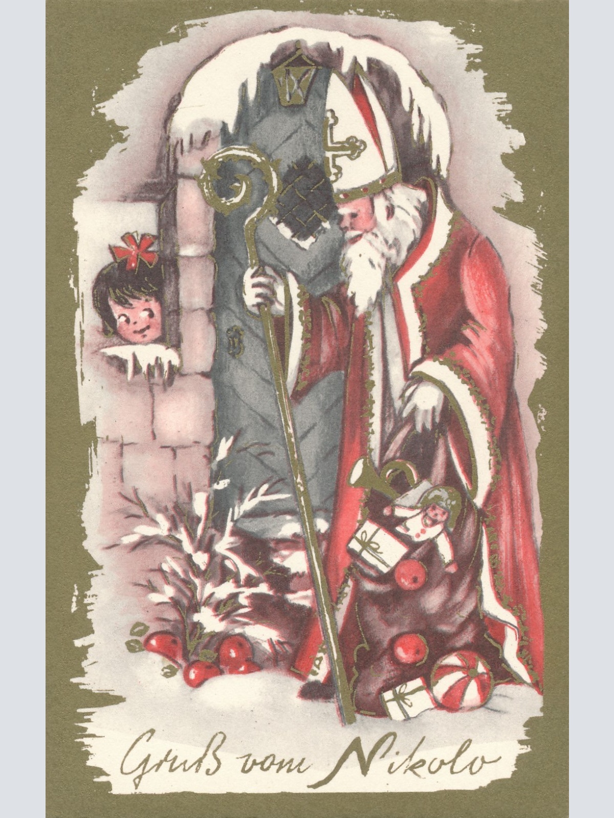 AK Gruss vom Nikolo - Nikolaus Ansichtskarte (17149)