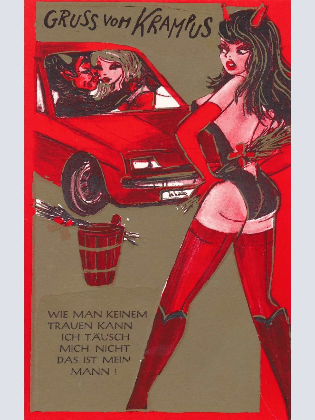 AK Gruss vom Krampus Wie man Keinem trauen kann Ansichtskarte (17131)