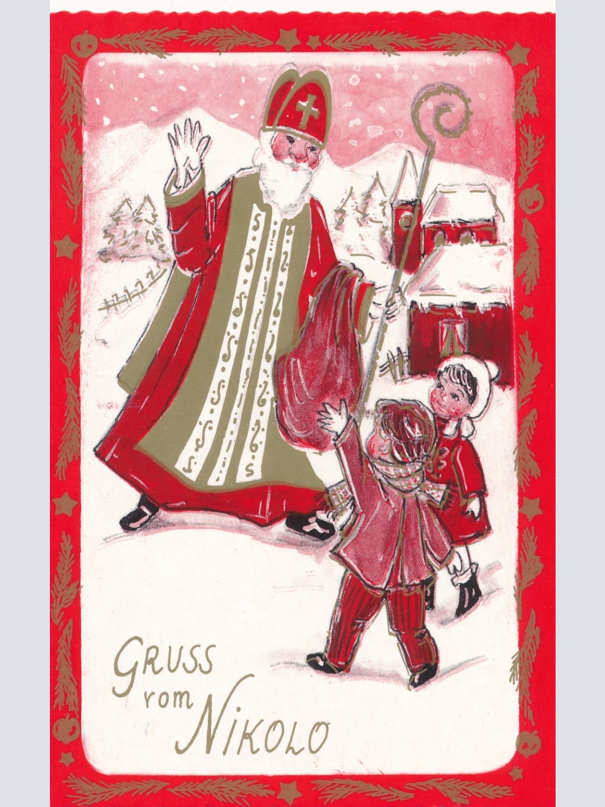 AK Gruß vom Nikolo - Nikolaus Ansichtskarte (17175)