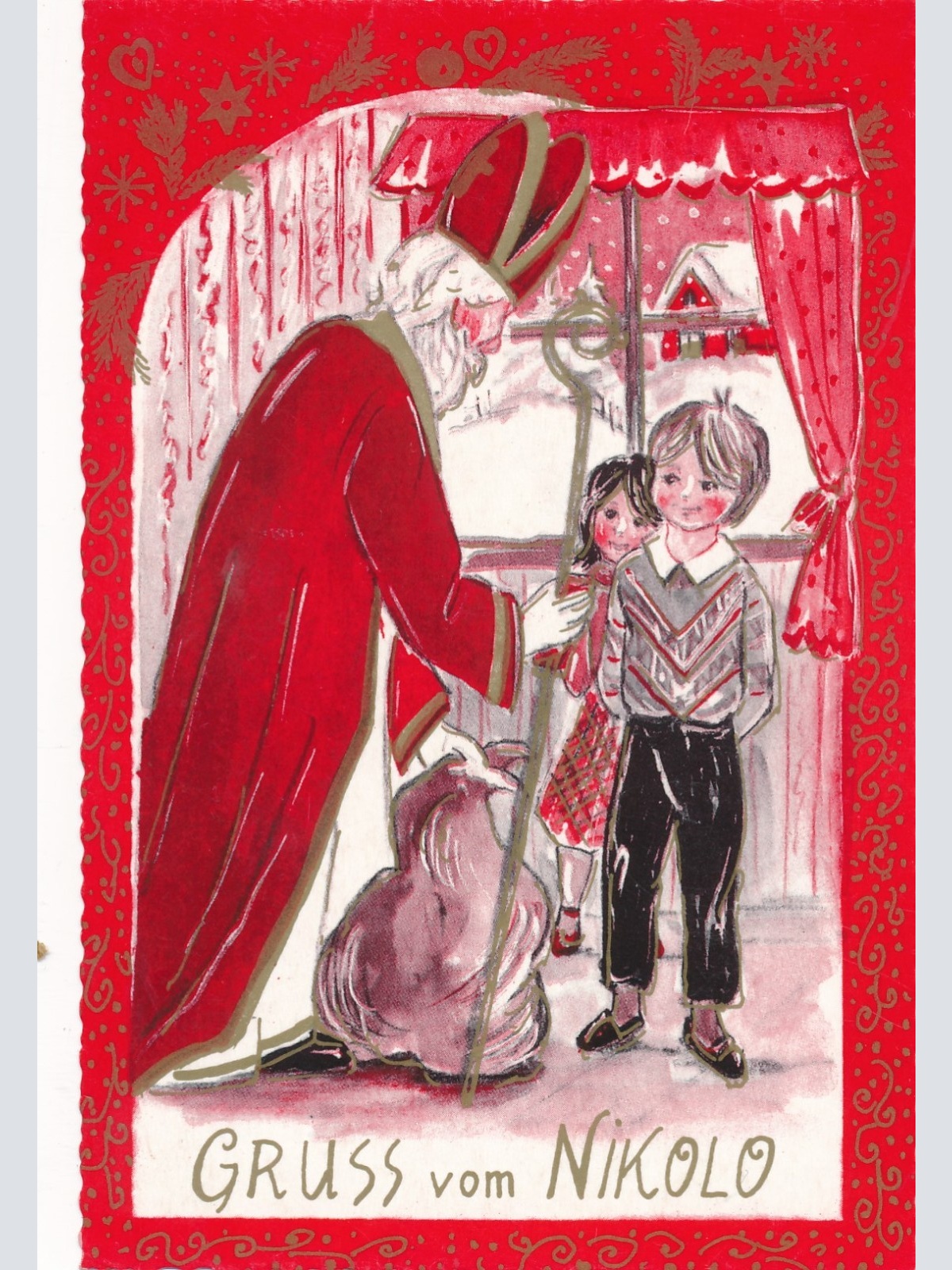 AK Gruß vom Nikolo - Nikolaus Ansichtskarte (17178)