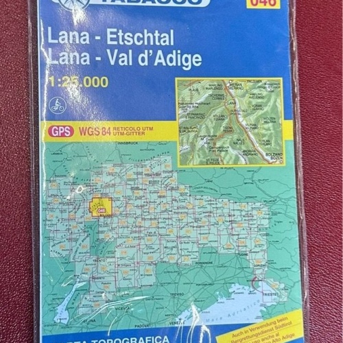 Lana, Etschtal: Wanderkarte Tabacco 046. 1:25000: Tscherns, Burgstall, Gargazon,