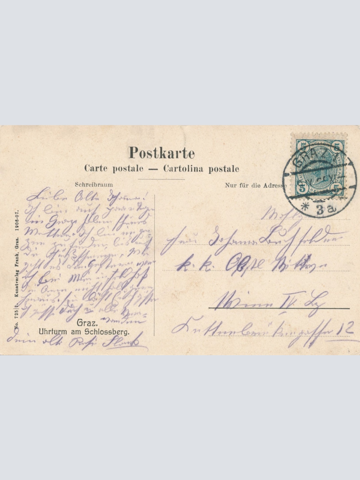AK aus Graz Uhrenturm Steiermark Ansichtskarte (17262)