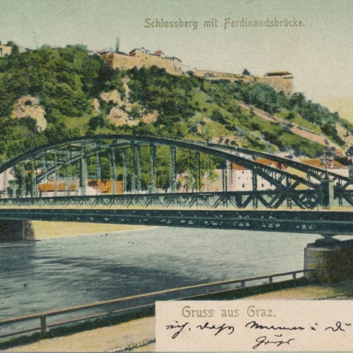 AK aus Graz Schlossberg mit Ferdinandbrücke Steiermark Ansichtskarte (17268)