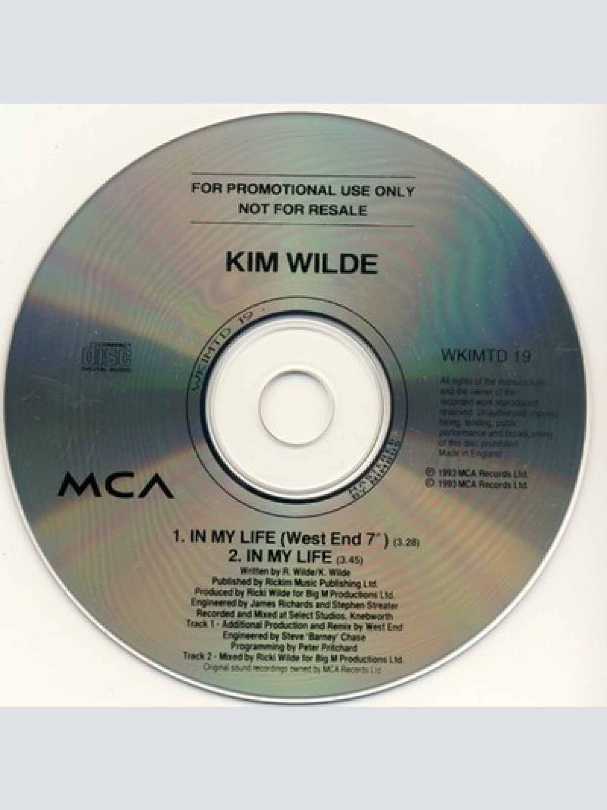 CD, Single, Promo Kim Wilde - In My Life