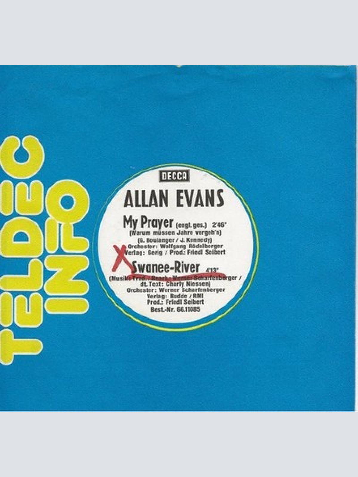 7", Promo Allan Evans (8) - My Prayer