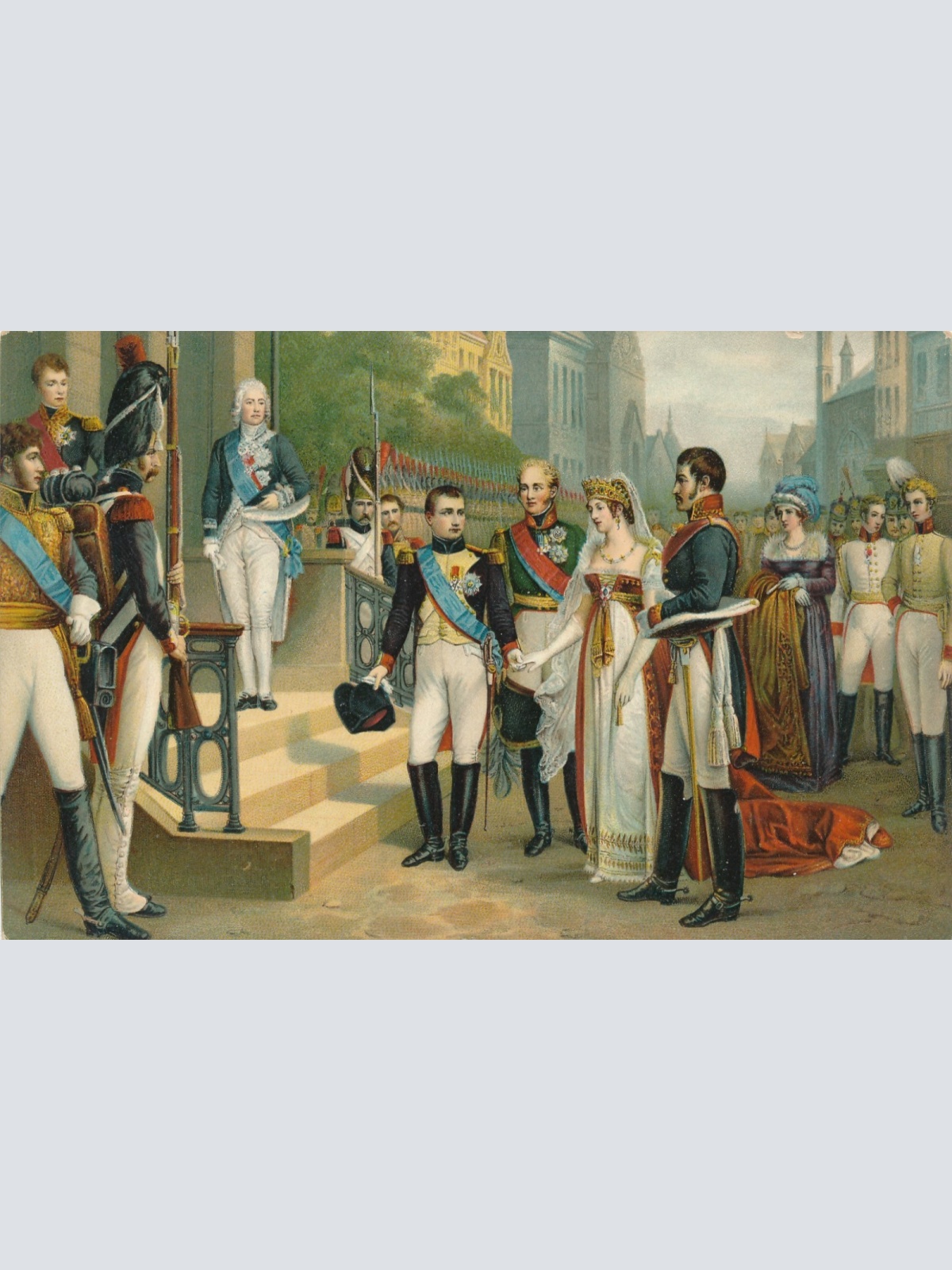 AK Militaria mit Napoleon Ansichtskarte (17387)