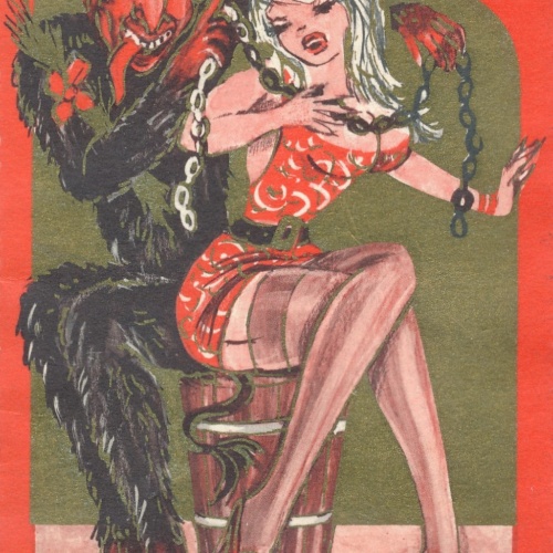 AK Gruss vom Krampus mit Krampusine Ansichtskarte (17991)