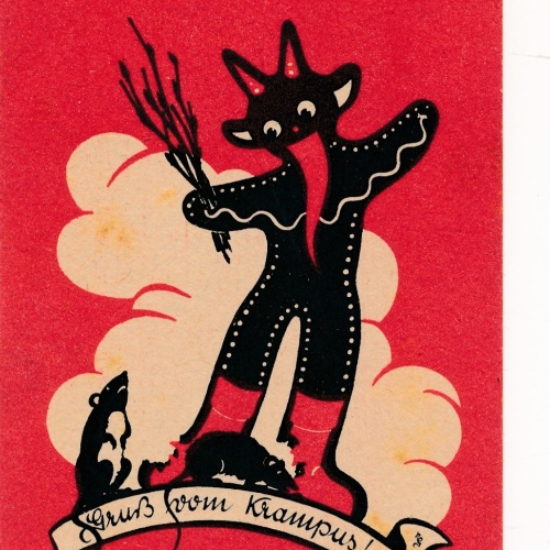 AK Gruss vom Krampus mit Maus Ansichtskarte (17997)