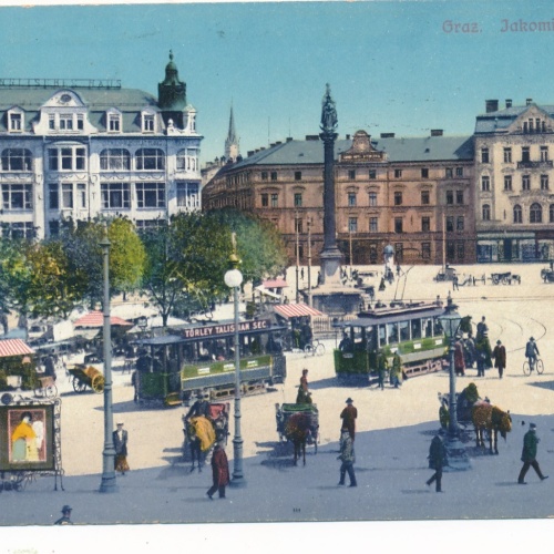 AK aus Graz Jakominiplatz Steiermark Ansichtskarte (18006)