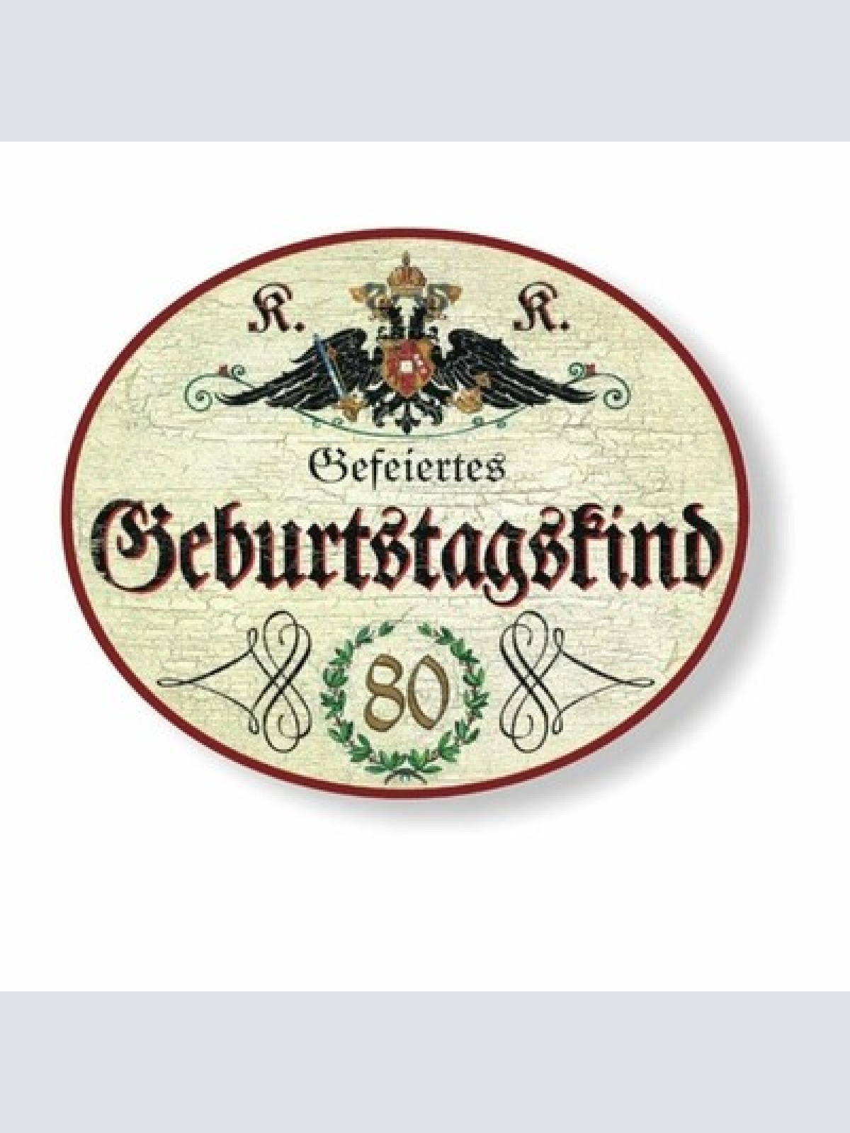 Kuk nostalgie holzschild gefeiertes geburtstagskind 80 jahre