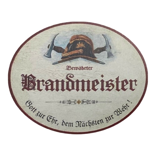 Kuk nostalgie holz schild feuerwehr bewährter brandmeister