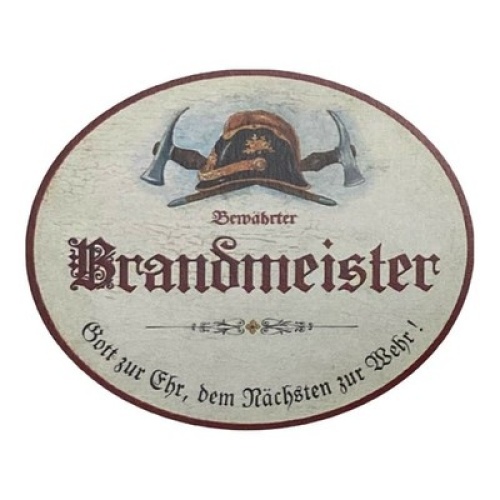 Kuk nostalgie holz schild feuerwehr bewährter brandmeister