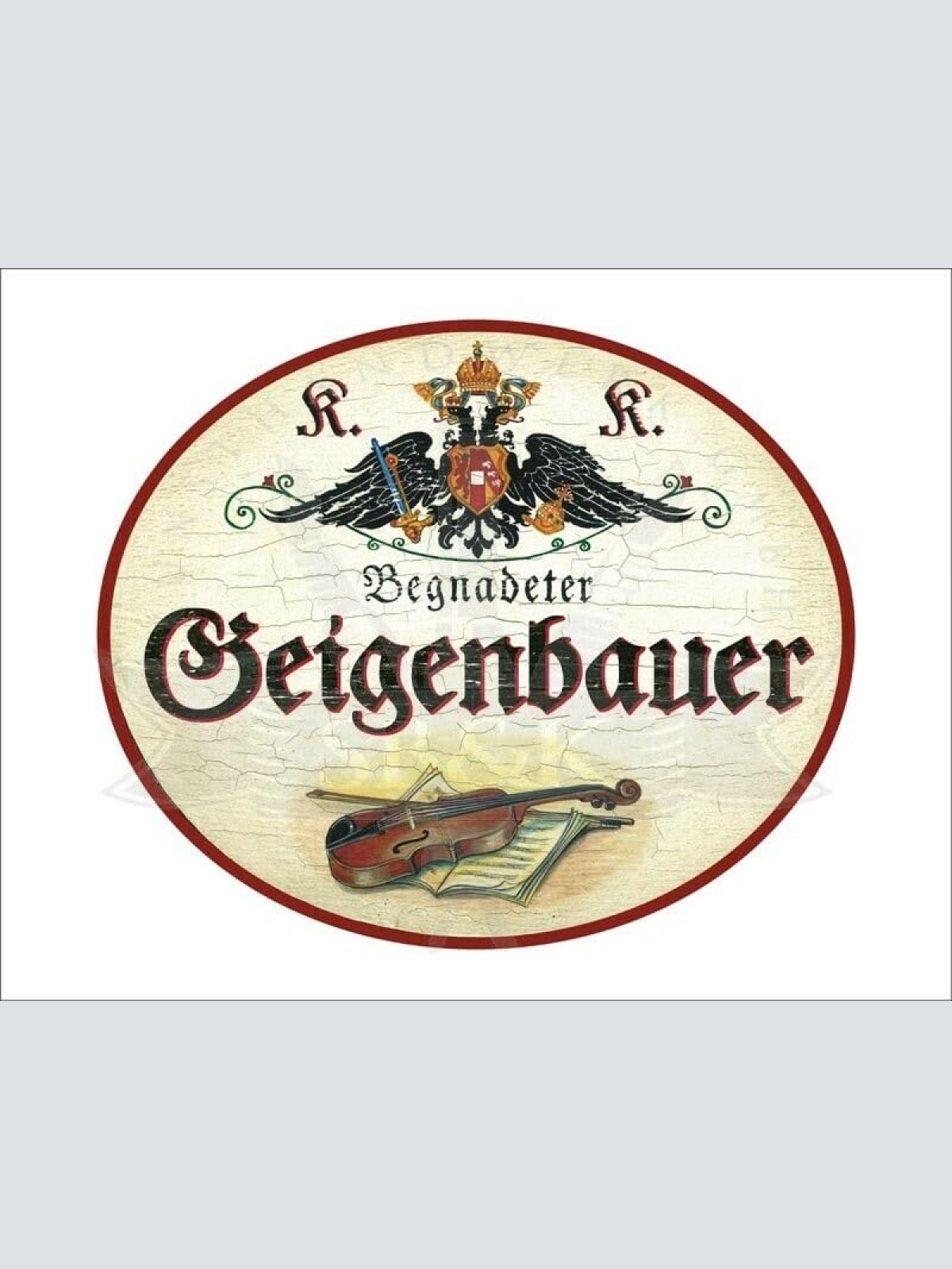 KuK Nostalgie Holzschild - Begnadeter Geigenbauer - Violine Noten TH (Größe: