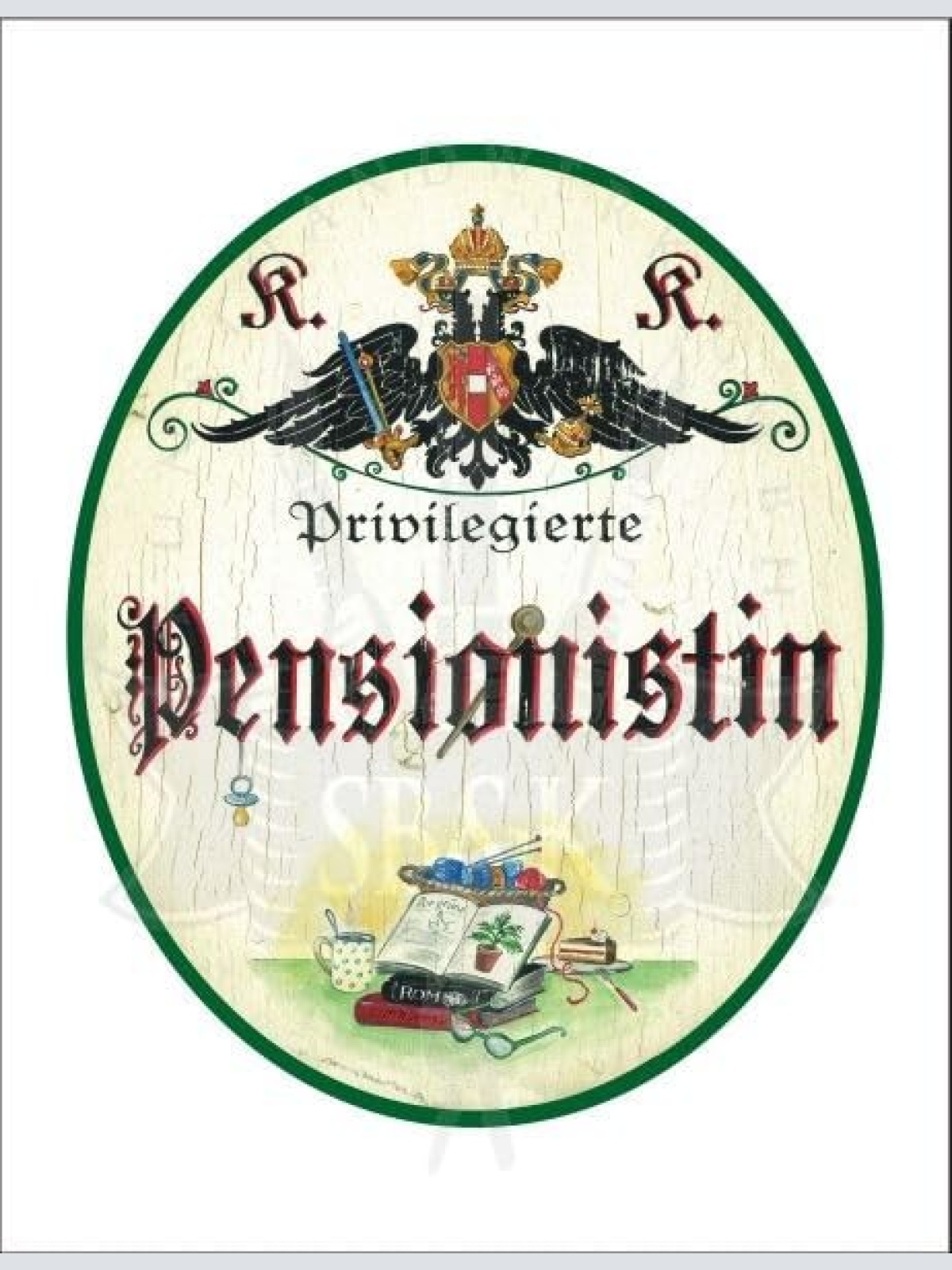 KuK Nostalgie Holzschild - Privilegierter Pensionist - Buch Hobbies TH (Größe: