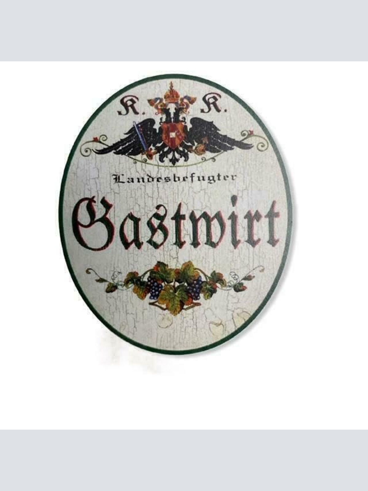 KuK Nostalgie Holzschild Landesbefugter Gastwirt (Größe: 14x17)