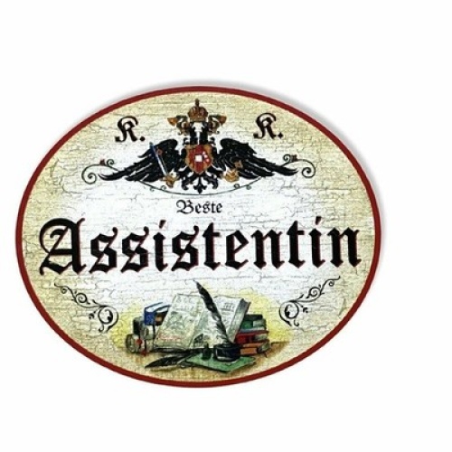 Kuk nostalgie holzschild beste assistentin