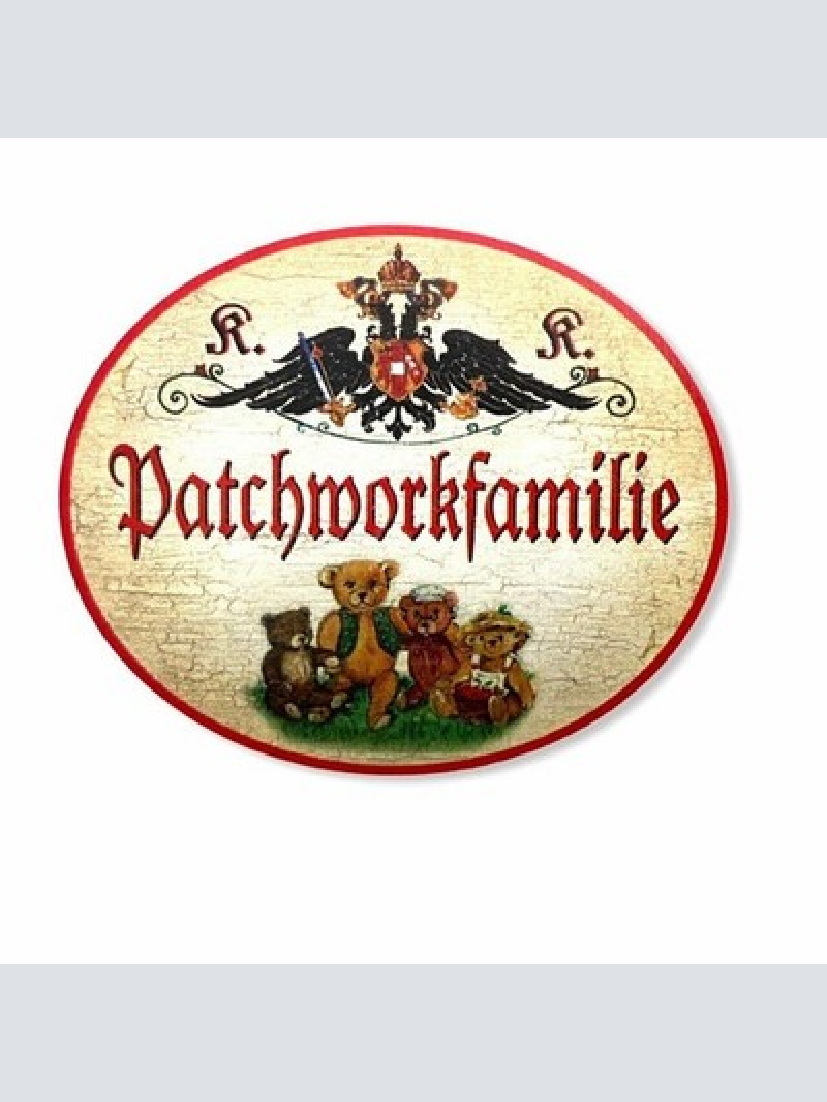 Kuk nostalgie holzschild patchworkfamilie familien schild